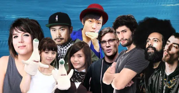 Beatboxers : Lexie T, Afra, Daichi, Rinka, Tom Thum, MB14, Reggie Watts, and Bookie Blanco